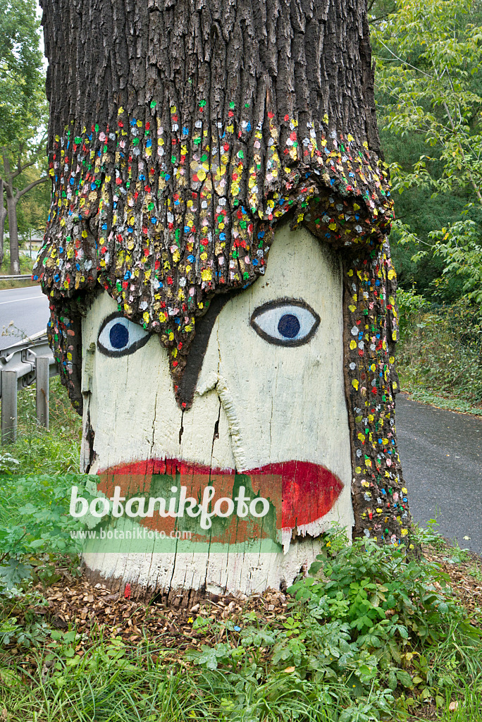 561086 - Bemalter Baum am Straßenrand