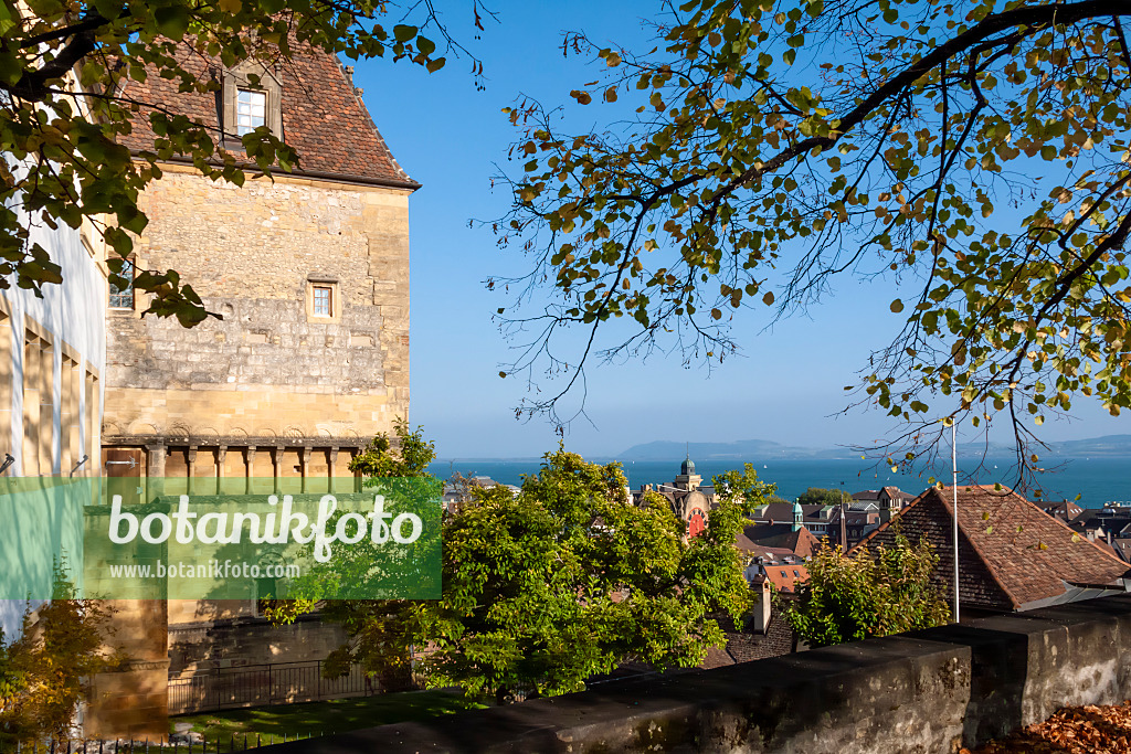 453132 - Blick auf Schloss, Altstadt und Neuenburgersee, Neuenburg, Schweiz