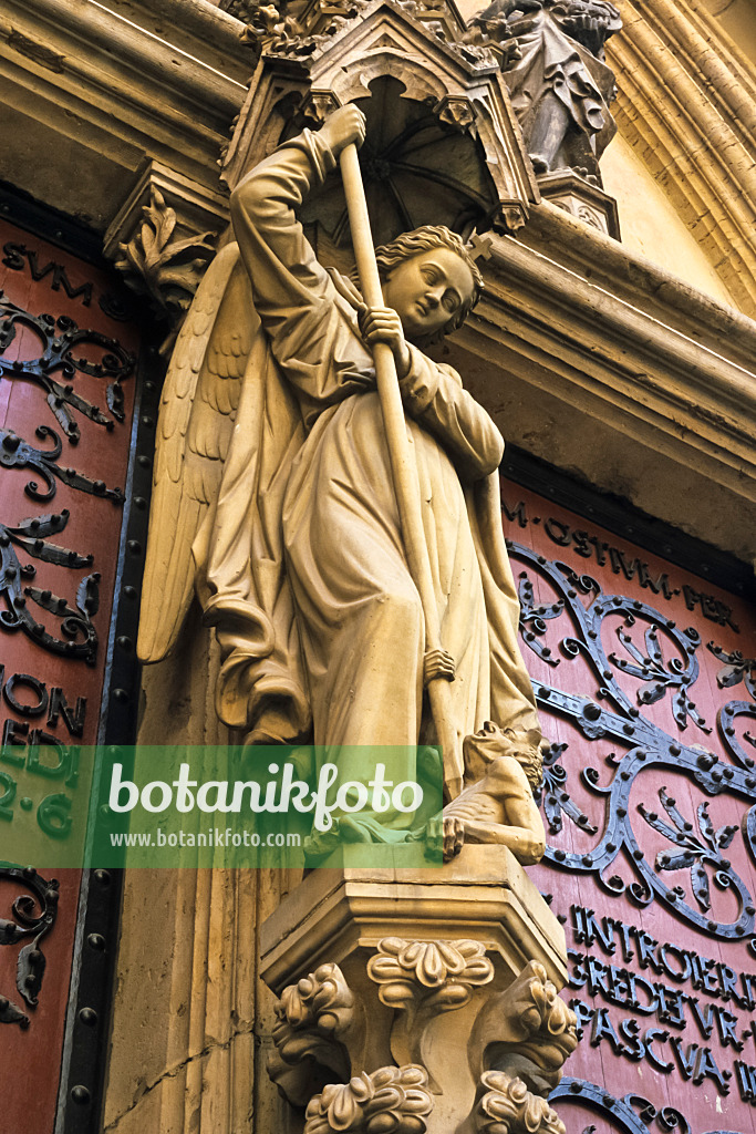 381074 - Cathedral door with archangel, Erfurt, Germany