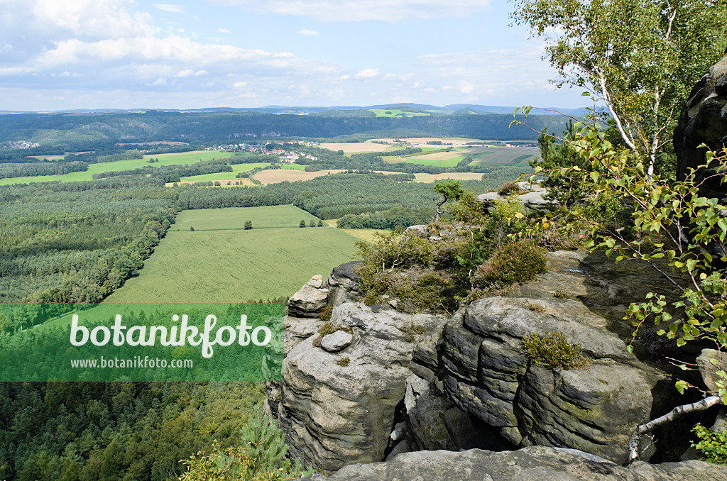 499018 - Sandstone rocks at Lilienstein Mountain, Saxon Switzerland National Park, Germany