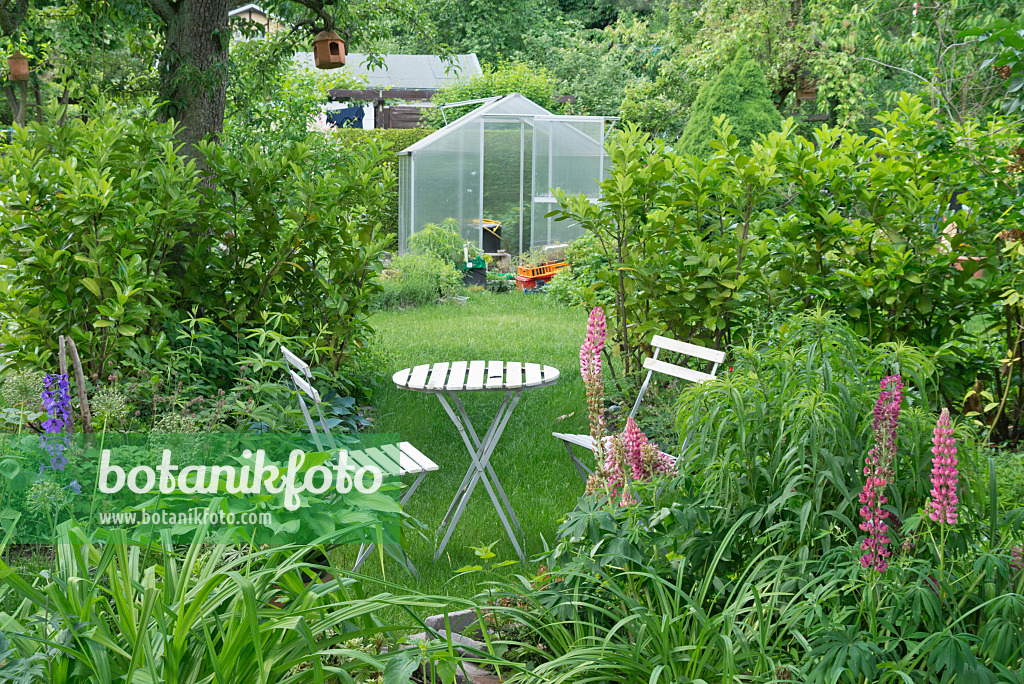 557029 - Seating area in an allotment garden