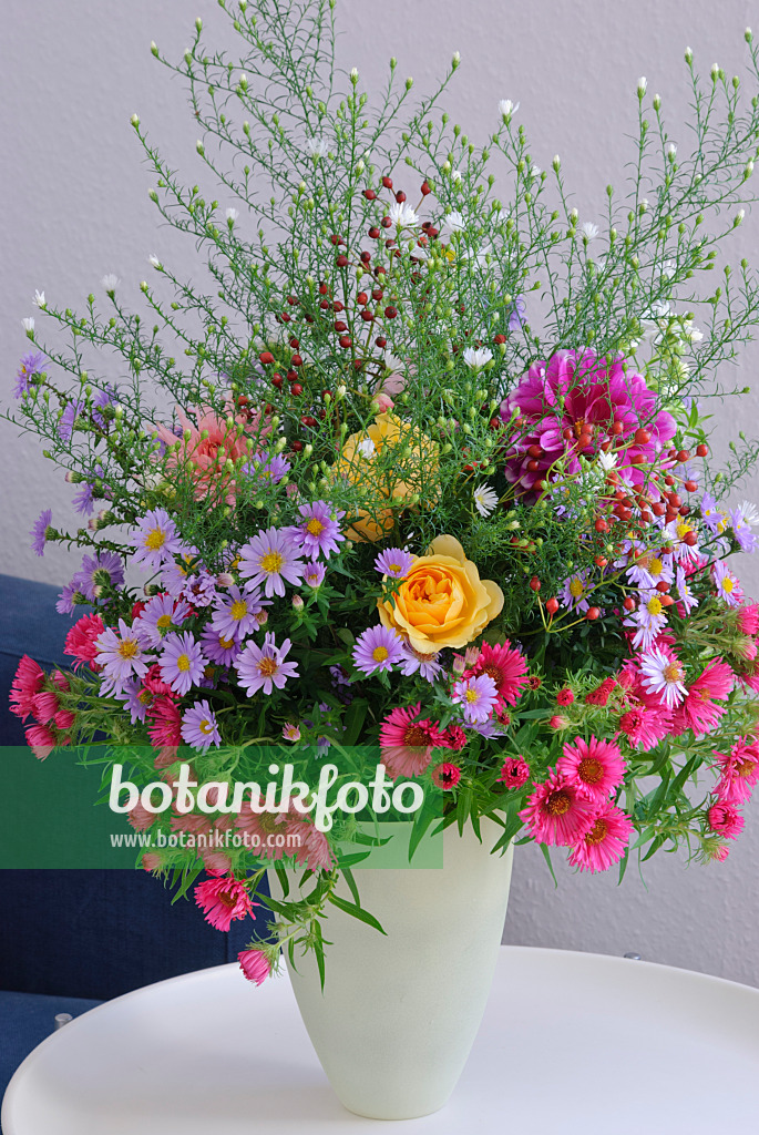 518017 - Bouquet avec asters et roses