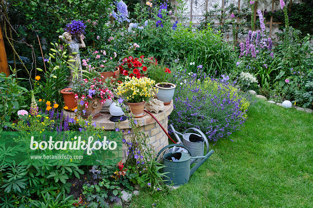 473243 - Plate-bande et des plantes annuelles dans un jardin de ville