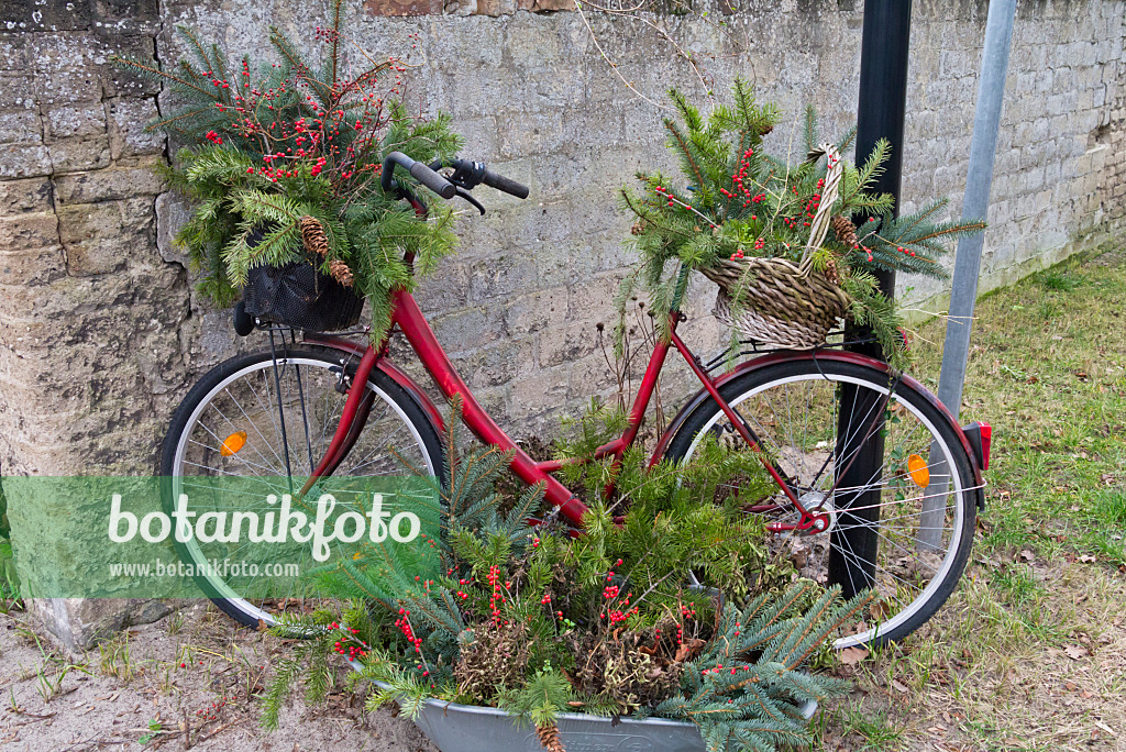 528001 - Fahrrad mit winterlicher Dekoration