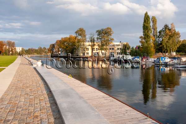 453043 - Kleiner Bootshafen an der Havel, Uferpark Maselake an der Wasserstadt Spandau, Berlin, Deutschland