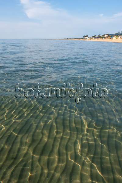 455193 - Beach with clear water and sun reflections at Port Phillip Bay, Frankston, Australia