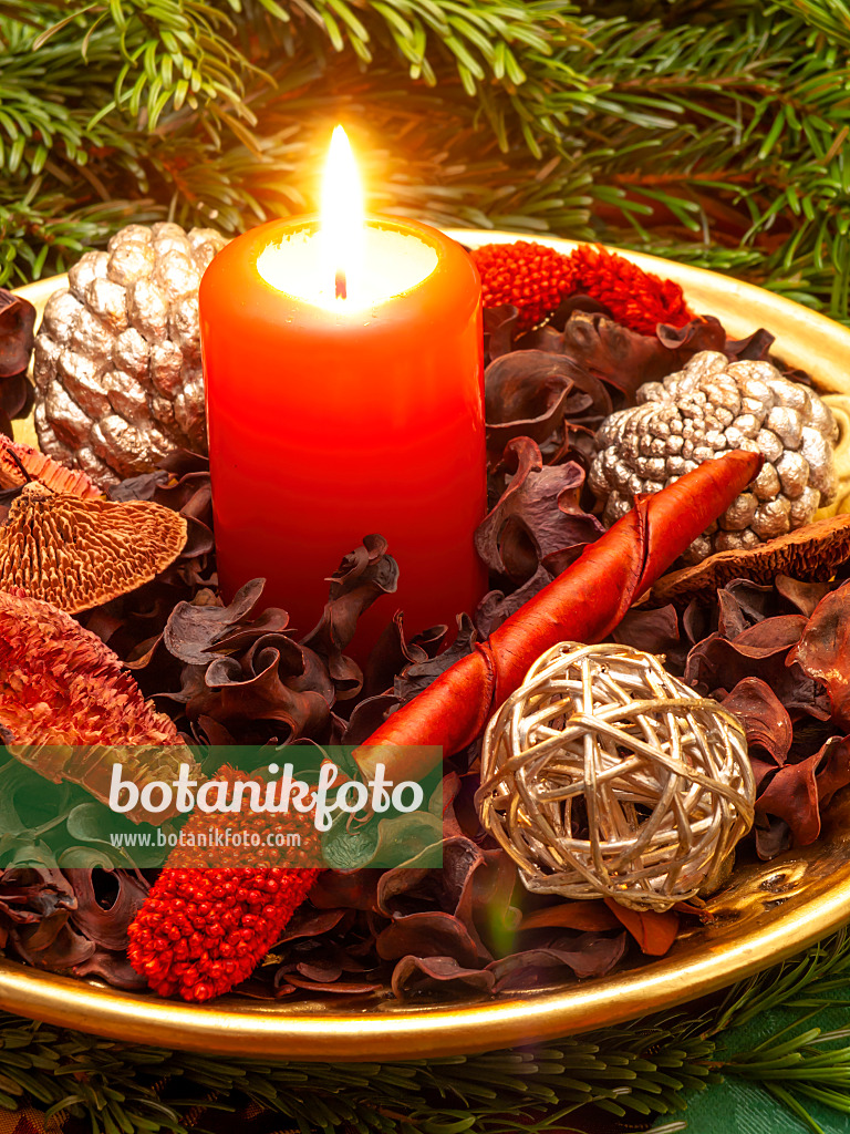 444050 - Christmas decoration with potpourri of dried plant parts