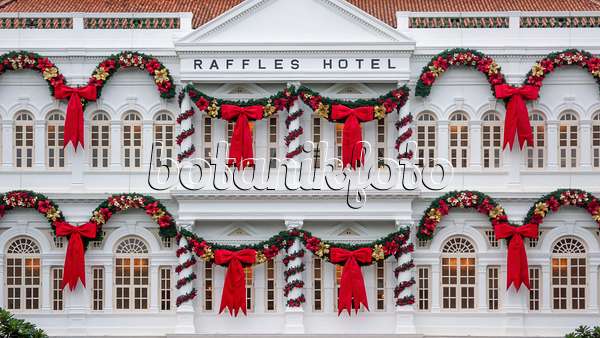 455421 - Hôtel Raffles avec décorations de Noël, Singapour
