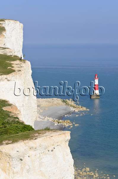 533370 - Lighthouse and chalk cliff, Beachy Head, South Downs National Park, Great Britain