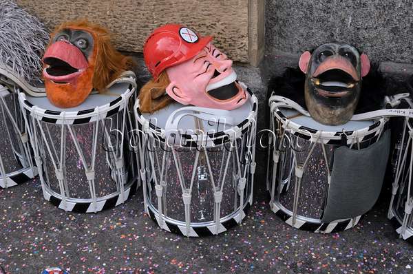 566057 - Masks at the Children and Family Fasnacht, Carnival of Basel, Switzerland