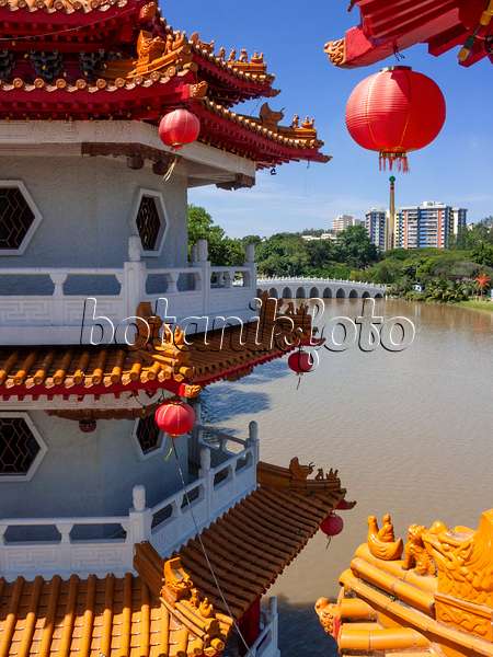 411036 - Pagode jumelle, jardin chinois, Singapour