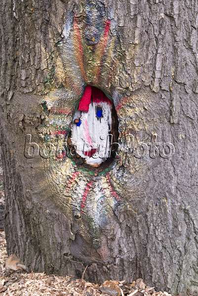 578026 - Tronc d'arbre avec un visage peint