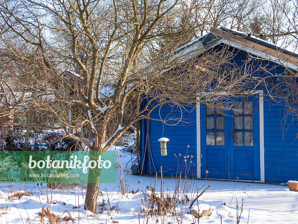 516036 - Garden house in a snowy natural garden