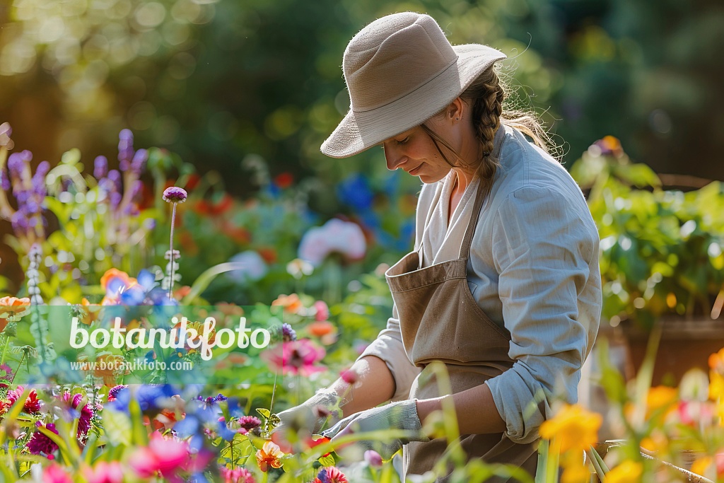 667002 - Gardener picks flowers