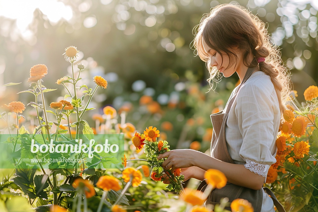 667028 - Gardener picks flowers