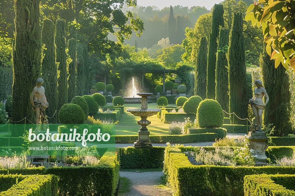 667062 - Jardin à la française avec statues, haies et fontaines