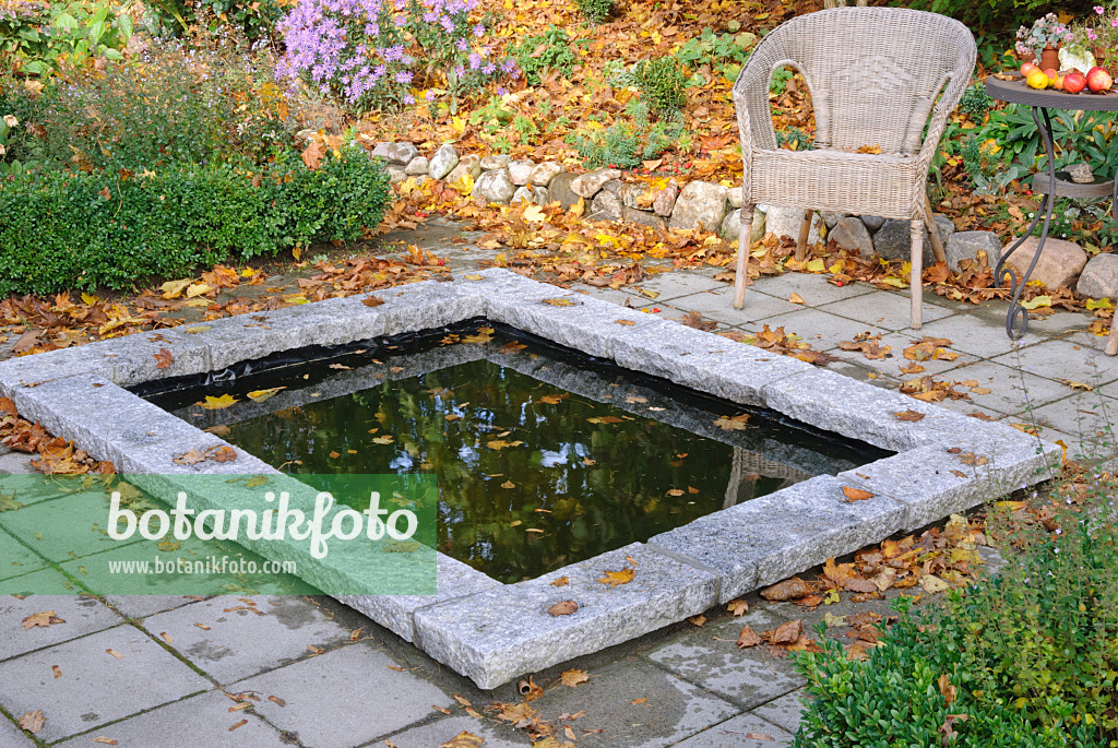 517003 - Protecting garden pond with a net against autumn leaves (1)