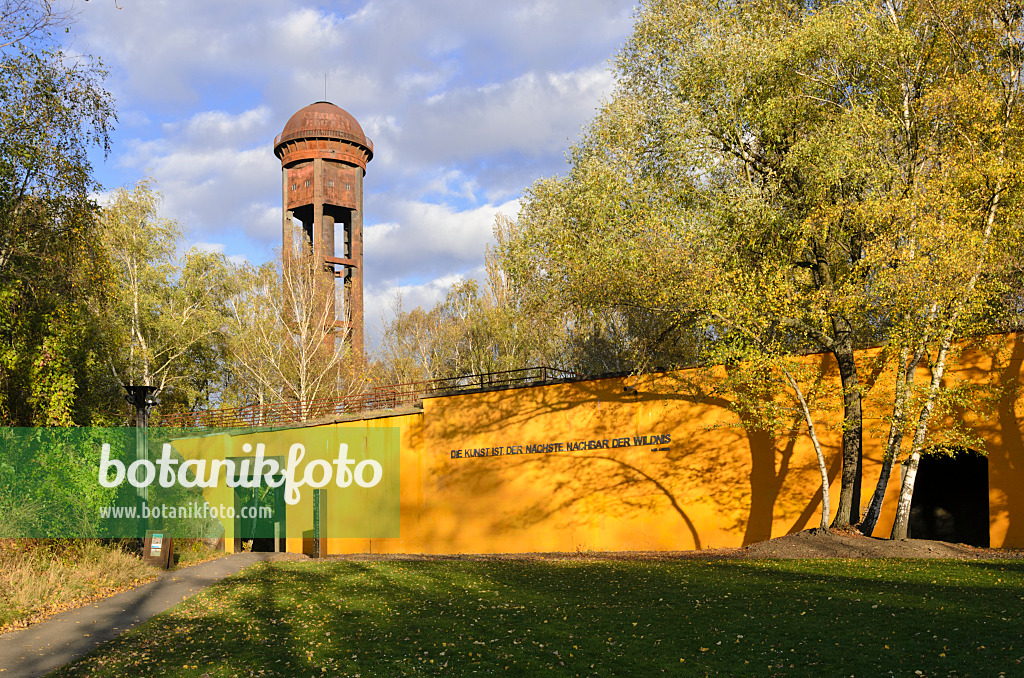 525441 - Water tower on an abandoned railway station, Südgelände Nature Park, Berlin, Germany