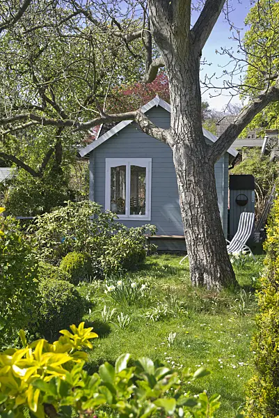 610006 - Allotment garden with garden house and deck chair