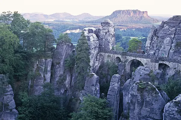 365062 - Bastei Bridge and Lilienstein, Saxon Switzerland National Park, Germany