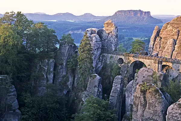 365066 - Bastei Bridge and Lilienstein, Saxon Switzerland National Park, Germany