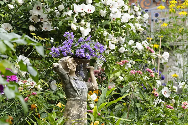 474372 - Bellflower (Campanula) with female figure