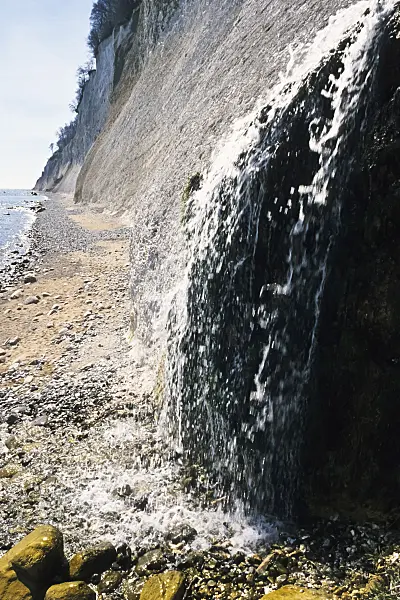 378004 - Chalk cliff with cascade, Jasmund National Park, Rügen, Germany