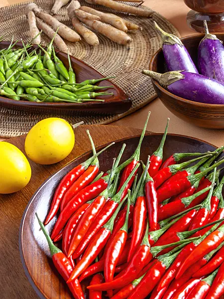 436027 - Chili pepper (Capsicum) and aubergine (Solanum melongena)