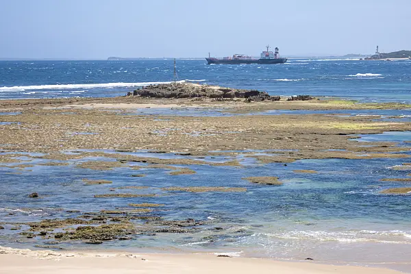 455246 - Container ship leaving Port Phillip Bay, Point Nepean National Park, Australia