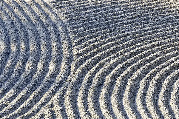 483292 - Curvaceous gravel in the sun in a dry landscape garden