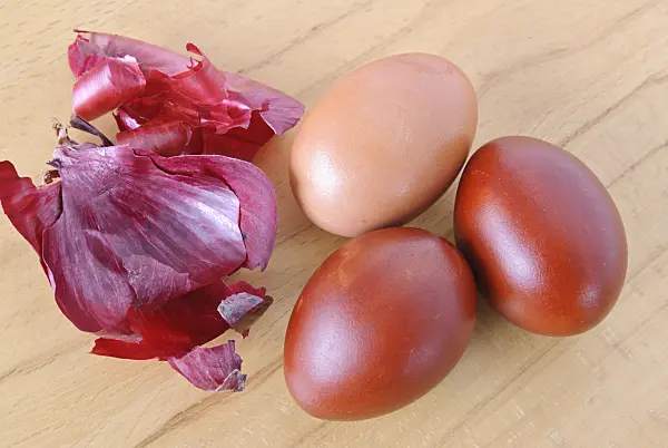 479061 - Easter eggs coloured with onion skins