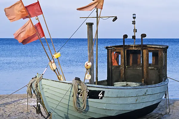 372018 - Fischkutter an der Ostsee, Usedom, Deutschland