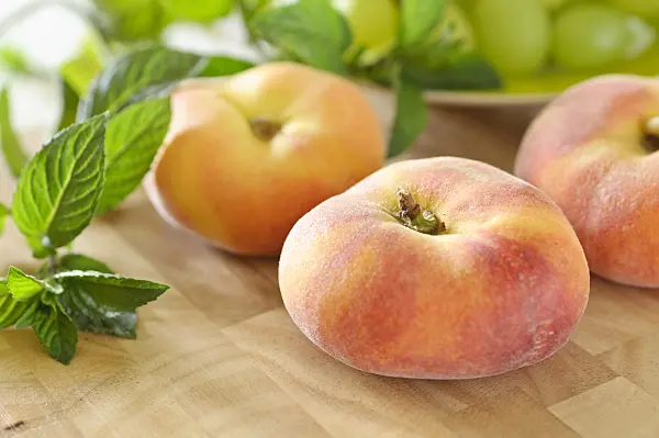 486104 - Flat peach (Prunus persica var. platycarpa)