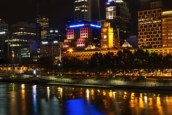 455276 - Flinders Street Station and Yarra River, Melbourne, Australia