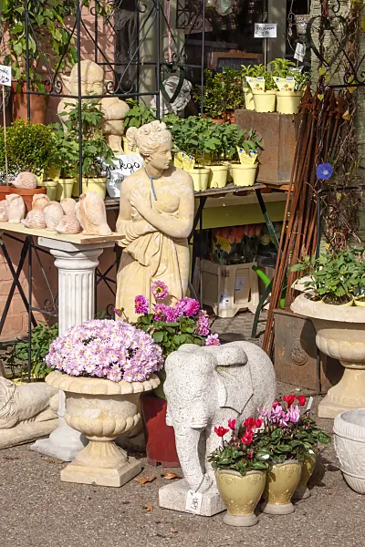 453013 - Florist with flowers and sculptures