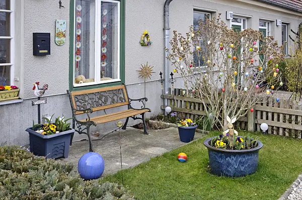 470071 - Front garden with Easter decoration