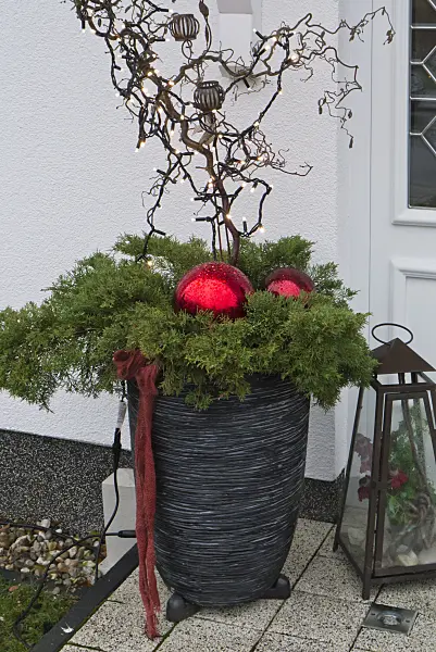 527029 - House entrance with,Christmas decoration