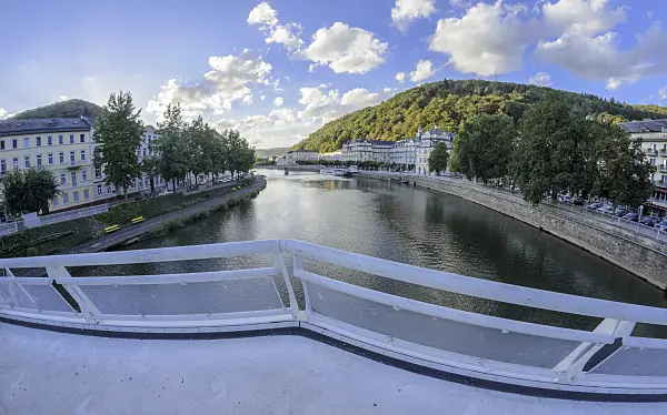 560067 - Kurbrücke across Lahn river, Bad Ems, Germany