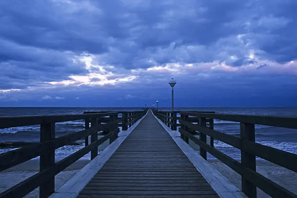 372035 - Landing-stage in the evening, Koserow, Usedom, Germany