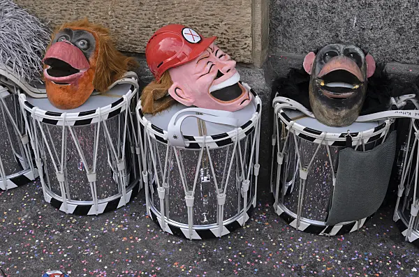 566057 - Masks at the Children and Family Fasnacht, Carnival of Basel, Switzerland