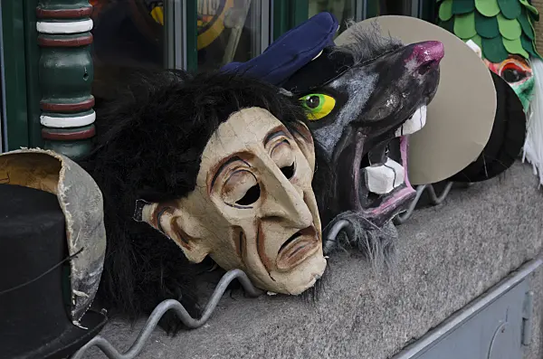 566058 - Masks at the Children and Family Fasnacht, Carnival of Basel, Switzerland