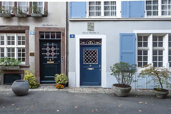 453191 - Old town houses of the 14th century, Basel, Switzerland