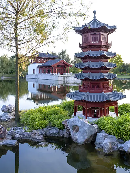 429055 - Pagode, jardin chinois, Erholungspark Marzahn, Berlin, Allemagne