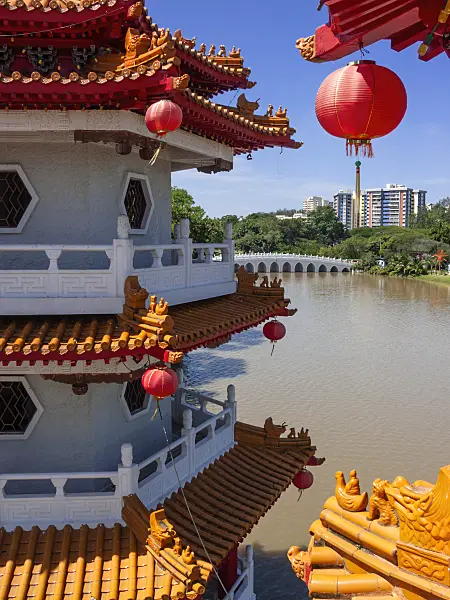 411036 - Pagode jumelle, jardin chinois, Singapour