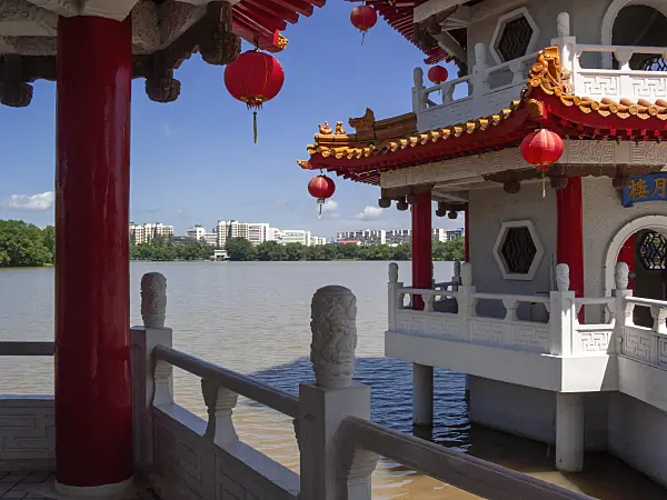 411037 - Pagode jumelle, jardin chinois, Singapour
