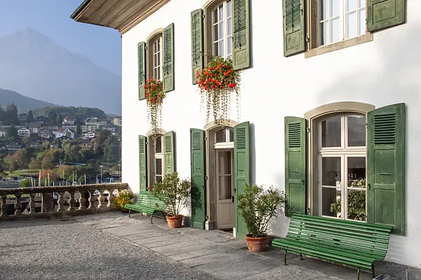 453120 - Palace with Mount Niesen, Spiez, Switzerland