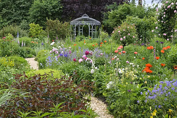 473090 - Perennial garden with pavilion