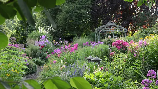 498319 - Perennial garden with pavilion
