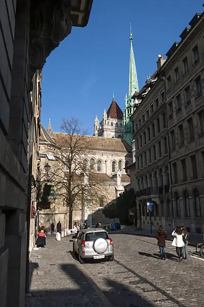 453166 - Place de la Taconnerie and Cathedral of Saint-Pierre, Geneva, Switzerland