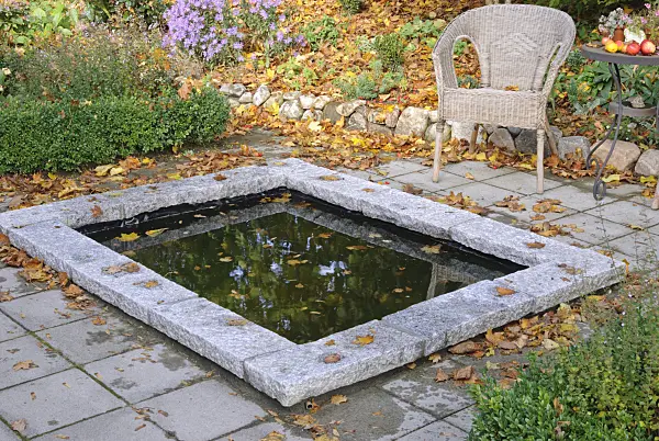 517003 - Protecting garden pond with a net against autumn leaves (1)